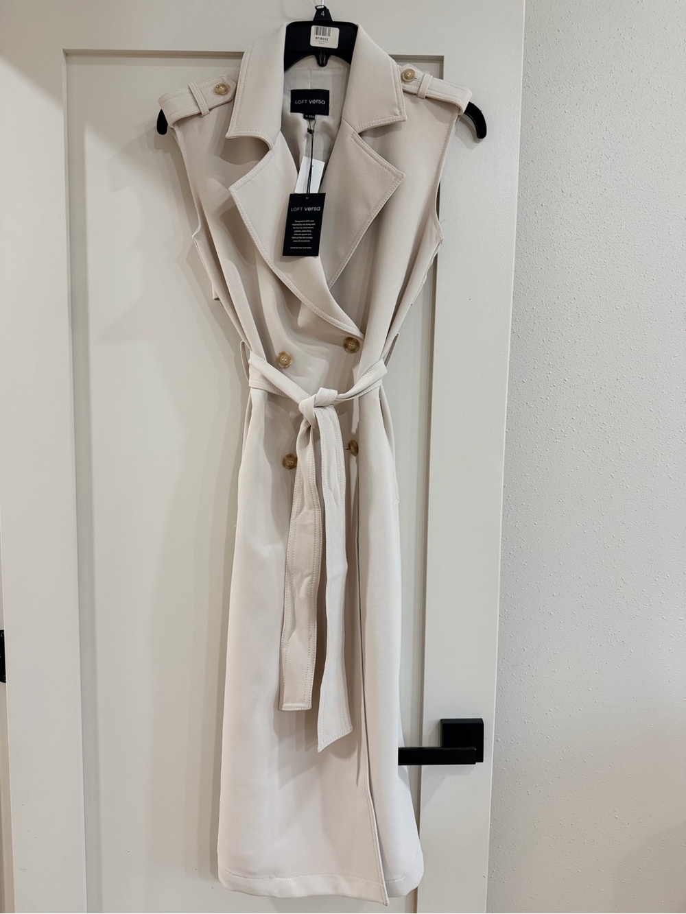 Loft Sleeveless Trench Dress in Cream